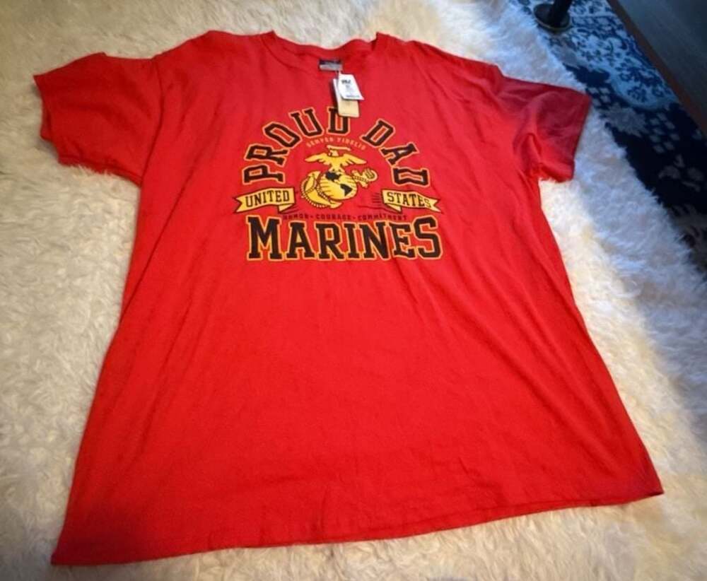 MV Sport United States Marines Proud Dad Graphic T-Shirt Red XL